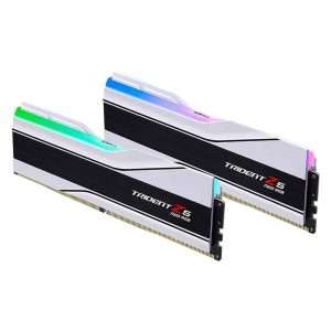 G.SKILL Trident Z5 Neo RGB DDR5 RAM modules with white and black heatsinks and customizable RGB lighting for high-performance desktop PCs